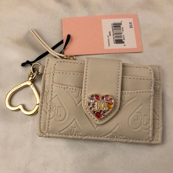 Juicy Couture Angel Glitz Out Tab Elongated Faux Leather CC Wallet NWT - Picture 4 of 16